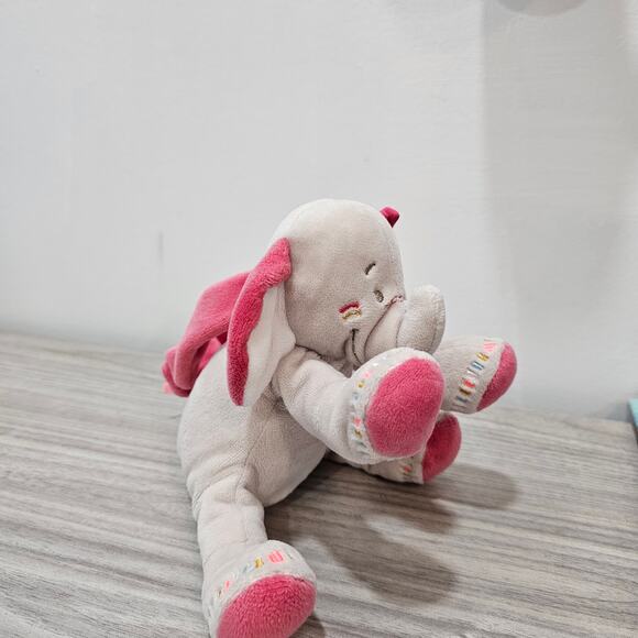 Noukie's Anna Pink Gray Elephant Plush Baby Pull Toy Music DOES NOT WORK 2019 - Picture 2 of 7